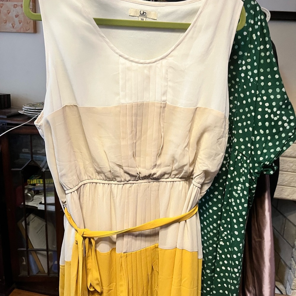 Modcloth Yellow and Cream Midi Dress